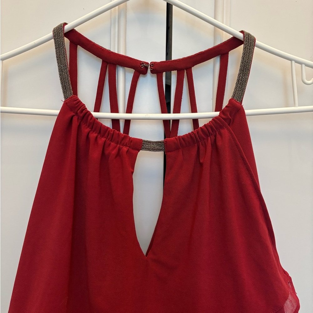 Asymmetrical Red Top - Picture 4 of 7